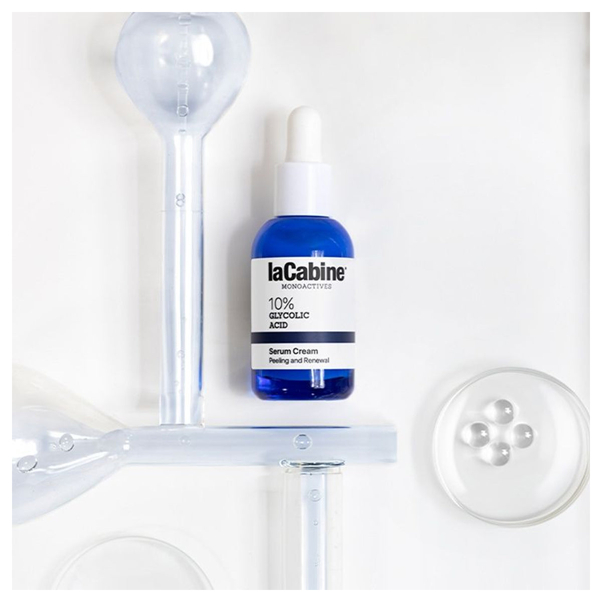 Lacabine 10% Glycolic Acid 2 in 1 Serum Cream 30ml skin renewal exfoliating care smoother complexion Health Boutique