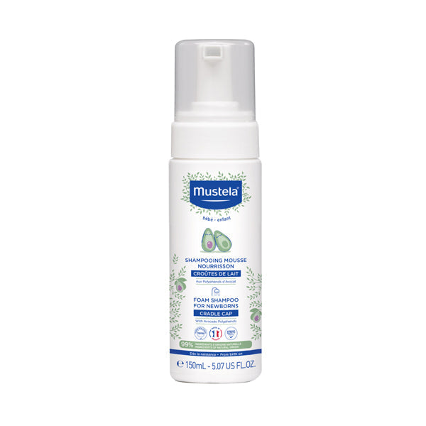 Mustela Baby Foam Shampoo for Newborns - Gentle Cradle Cap Treatment 150ml