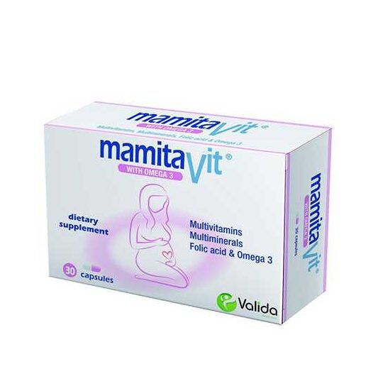 Mamita Vit omega 3 capsules prenatal DHA folic acid iron iodine pregnancy multivitamin maternal health baby development supplement Health Boutique