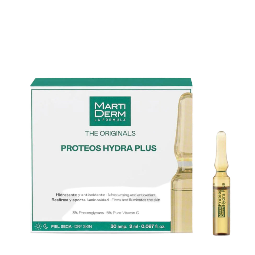 MartiDerm Proteos Hydra Plus 10 Ampoules vitamin C radiance hydration treatment Health Boutique