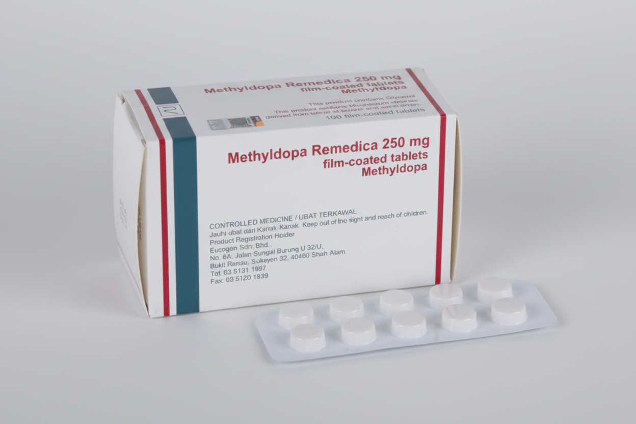 Methyldopa 250 mg 100 tablets for hypertension management