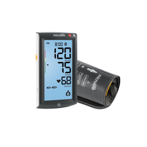 Microlife BP A7 Touch BT upper-arm blood pressure monitor with AFIBsens and Bluetooth connectivity.