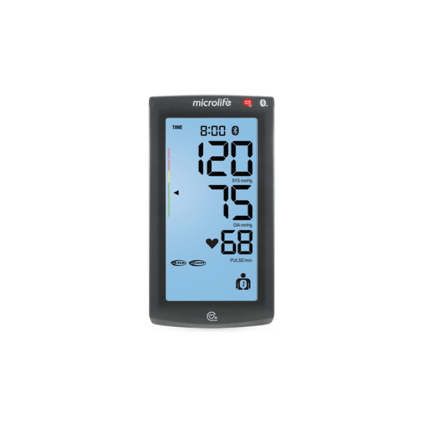 Microlife BP A7 Touch BT upper-arm blood pressure monitor with AFIBsens and Bluetooth connectivity.