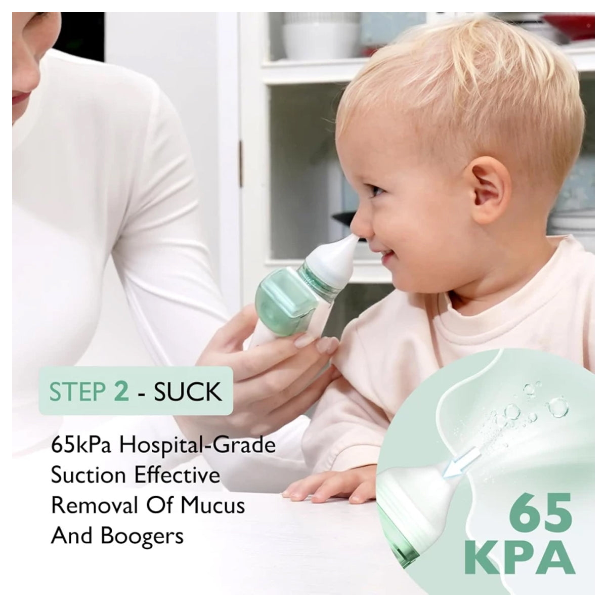 Momcozy 2-in-1 Electric Nasal Aspirator for Babies and Toddlers with Adjustable Suction Levels and LED Light