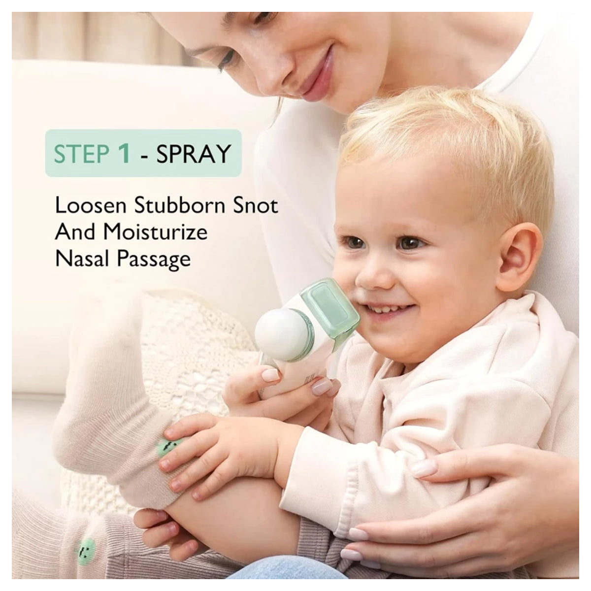 Momcozy 2-in-1 Electric Nasal Aspirator for Babies and Toddlers with Adjustable Suction Levels and LED Light