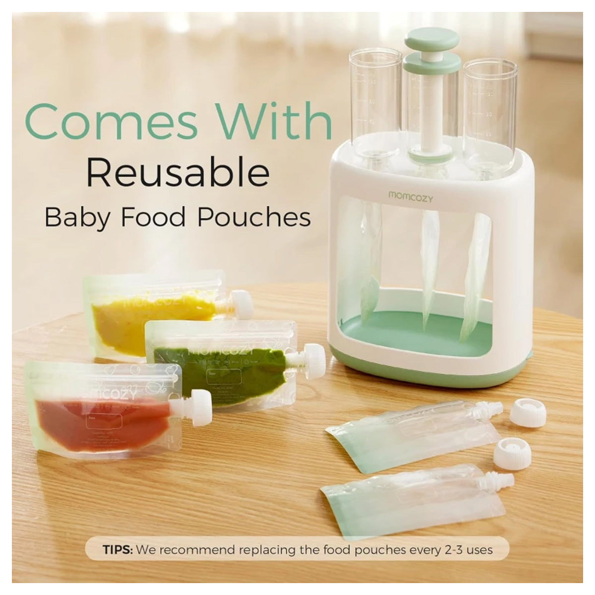 Momcozy All-in-One Baby Food Maker and Steamer for Puree and Storage
