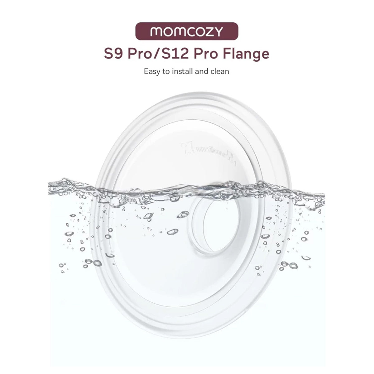 Momcozy S9 Pro/S12 Pro Breast Pump Replacement Flange 27mm - Comfortable Silicone Accessory Set