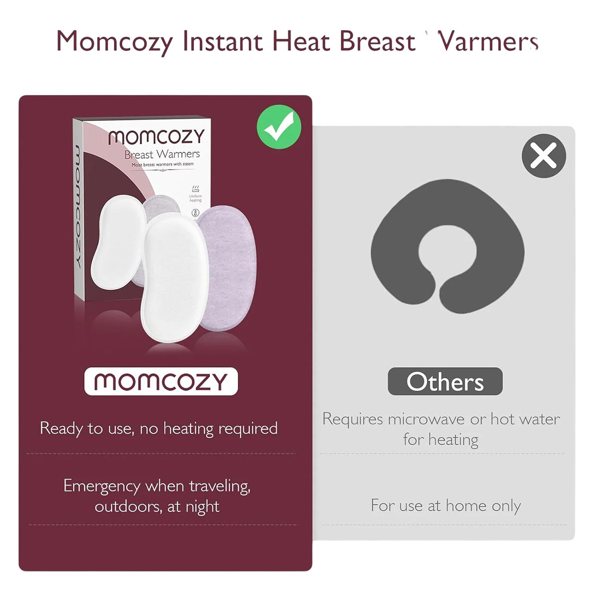 Momcozy Reusable Breast Warmer and Cold Therapy Gel Pads - 4 Pack
