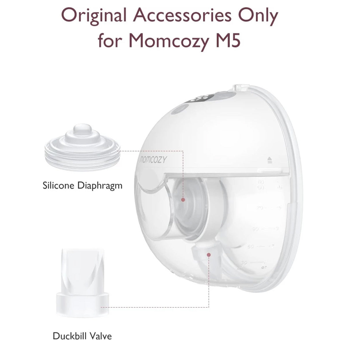 Momcozy M5 Breast Pump Replacement Diaphragm and Valve with Flange Insert Set