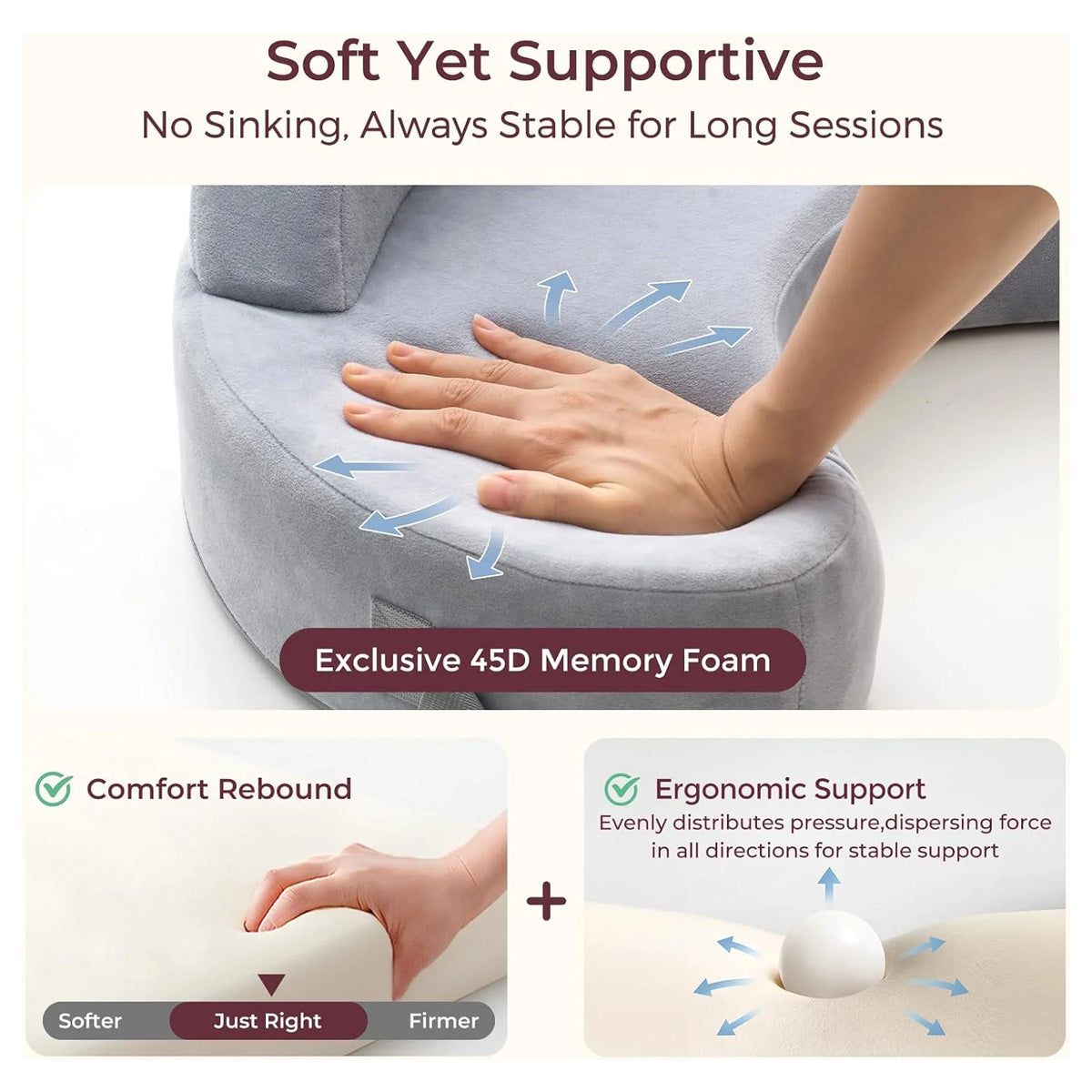 Momcozy Ergonomic Memory Foam Nursing Pillow for Breastfeeding and Bottle Feeding Support