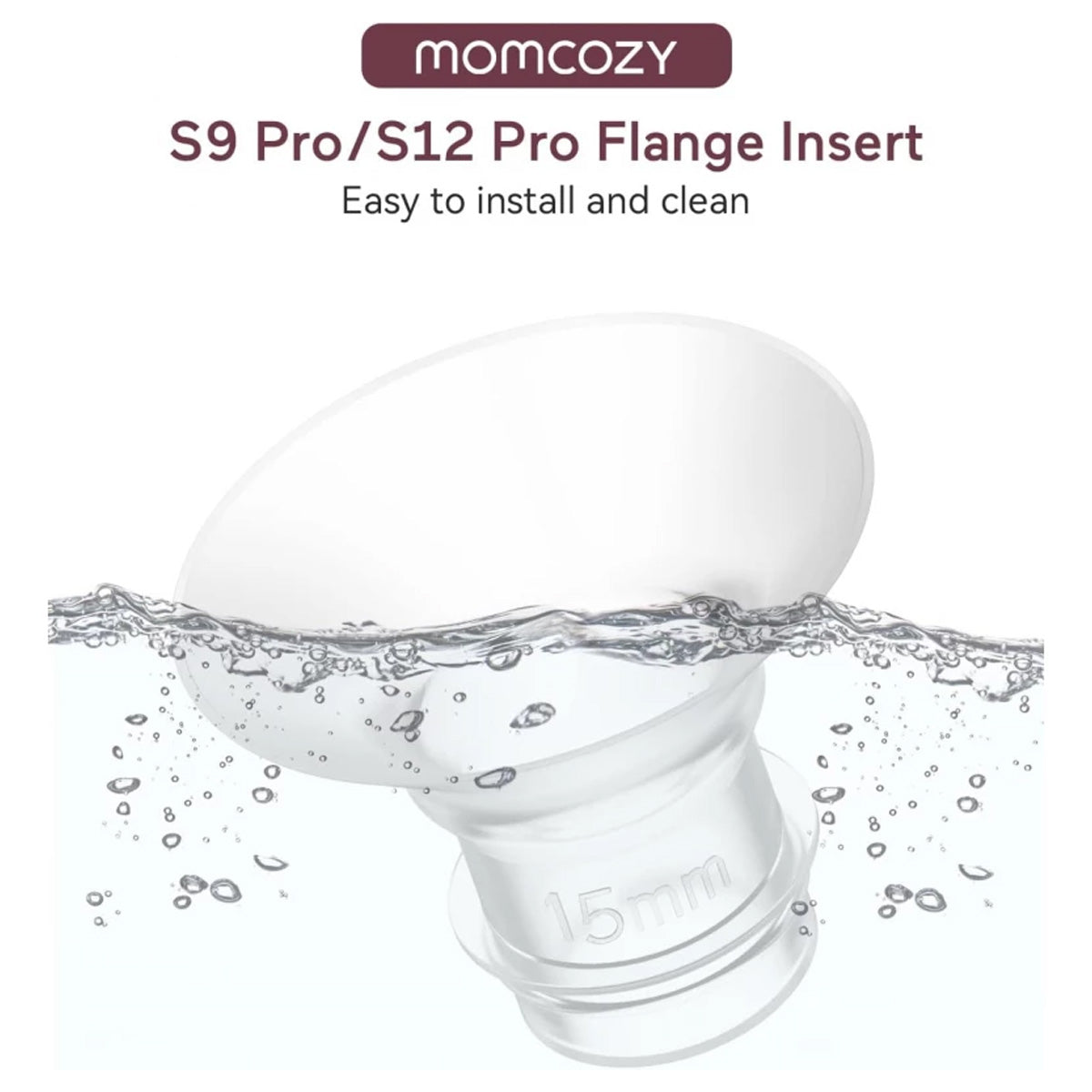 Momcozy S9-S12 Pro Breast Pump Flange Insert - 15MM Replacement Accessory Set for Comfortable Pumping