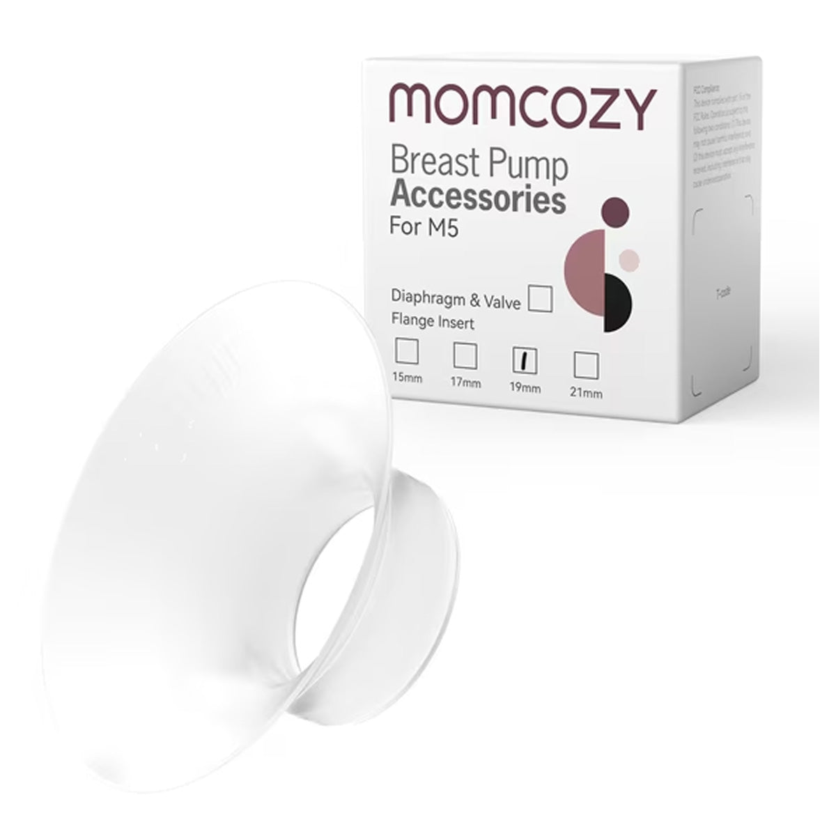 Momcozy 19mm Flange Insert for M5 Breast Pump - Soft Silicone Replacement Accessory