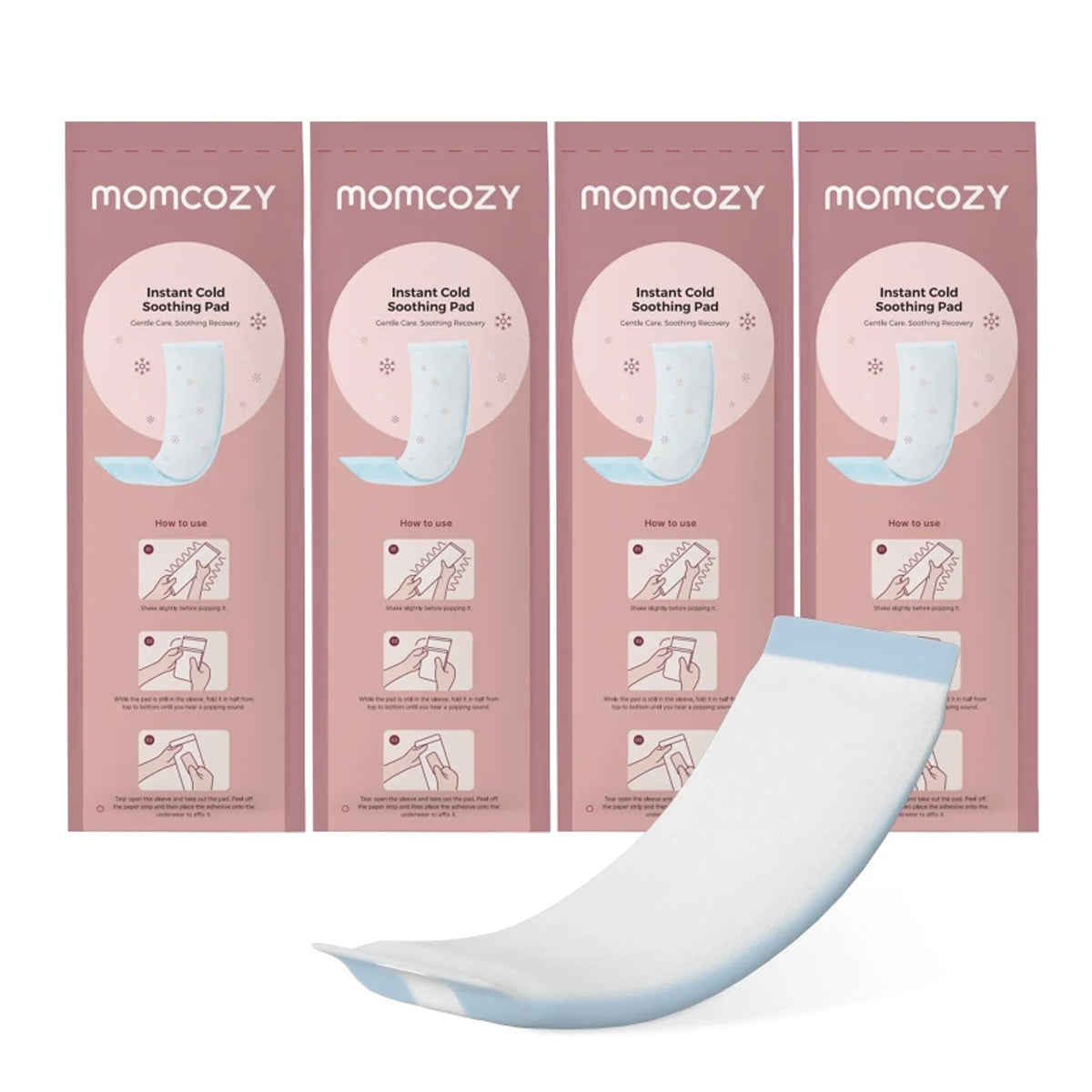 Momcozy Instant Cold Soothing Postpartum Perineal Pads - 8 Count Pack for Post-Birth Recovery and Pain Relief
