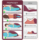 Momcozy J-Shaped Full Body Maternity Pillow for Pregnancy Support - Grey