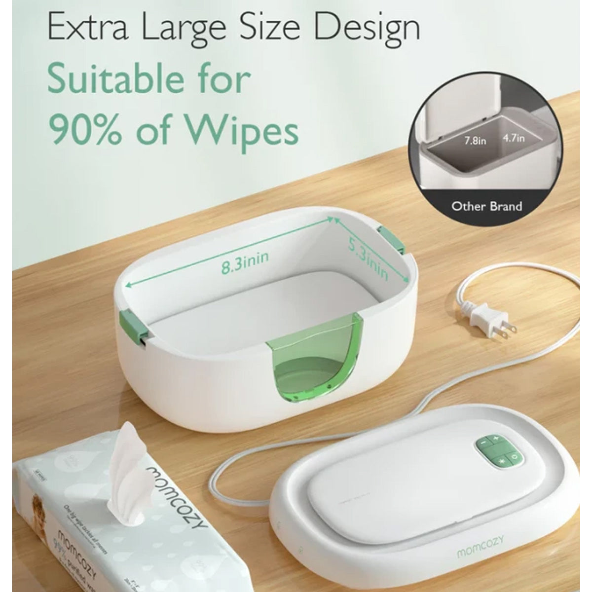 Momcozy Large Capacity Baby Wipe Warmer with Constant Temperature Control - White