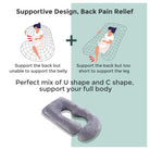 Momcozy U-Shaped Full Body Pregnancy Pillow for Maternity Support - Grey