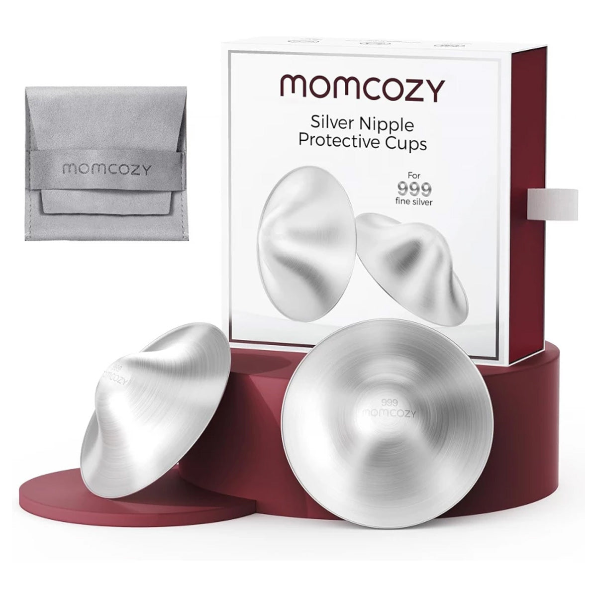 Momcozy Silver Nipple Shields for Breastfeeding - 45MM Large Size