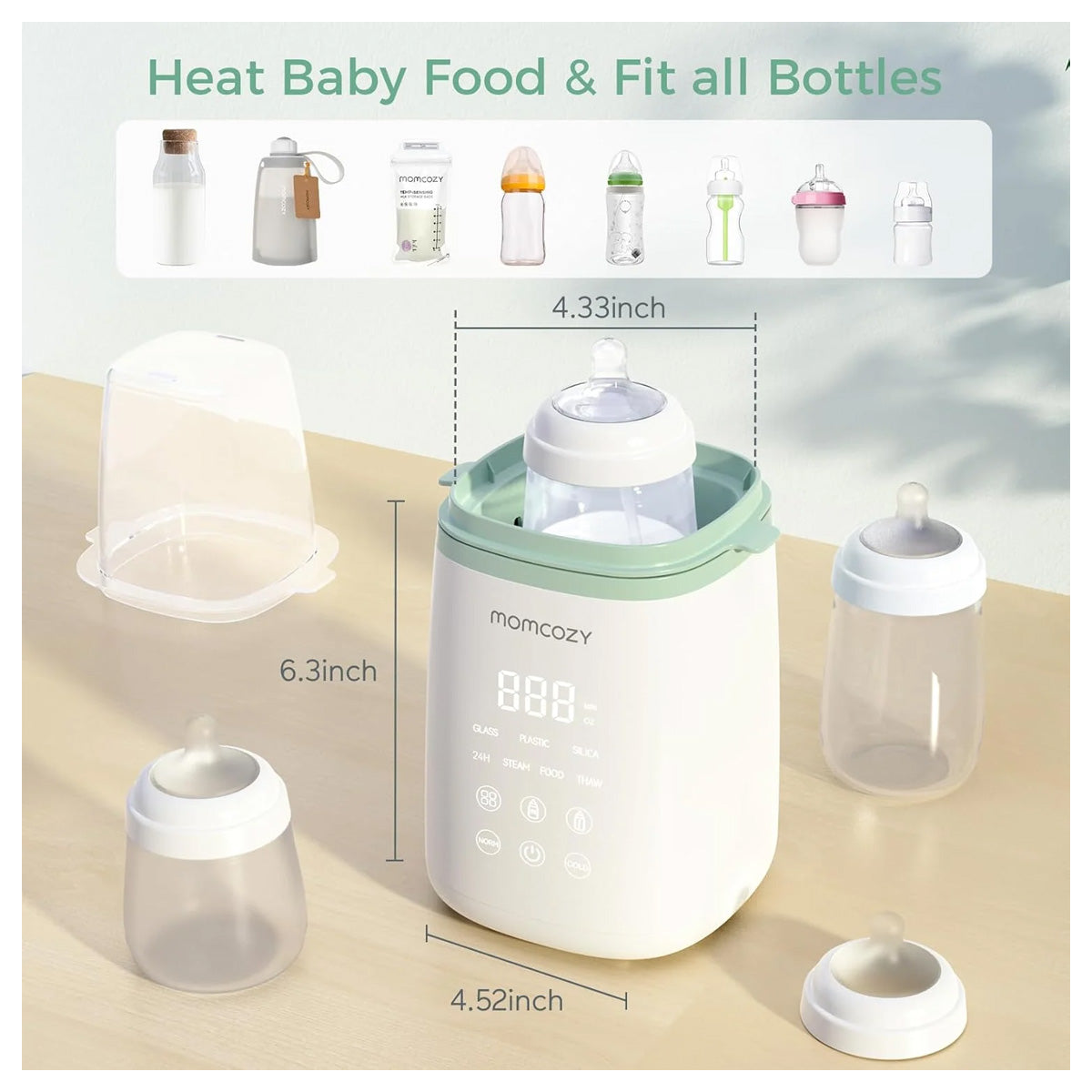 Momcozy Superfast Portable Baby Bottle Warmer and Instant Water Warmer for Travel and Home Use