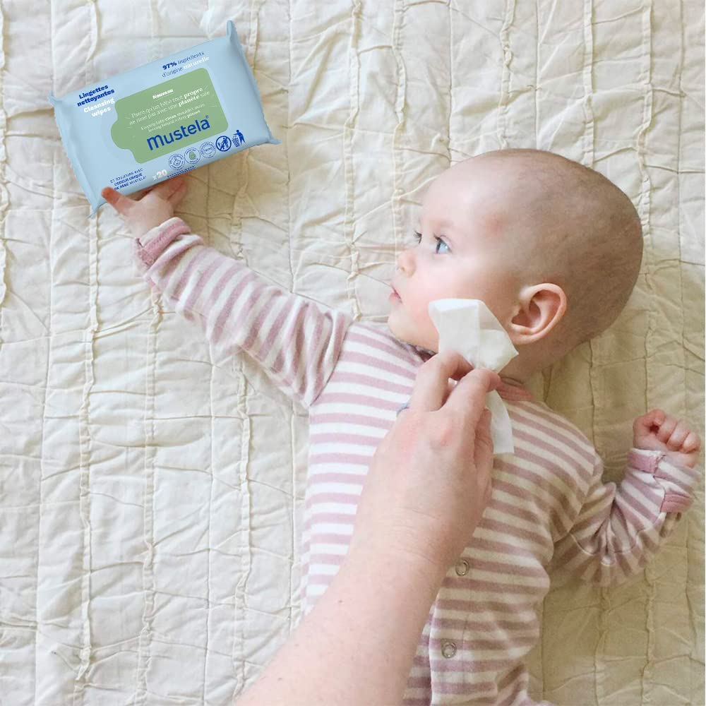 Mustela Gentle Baby Cleansing Wipes Avocado Perseose Aloe Vera Allantoin 60 Count Pack Health Boutique