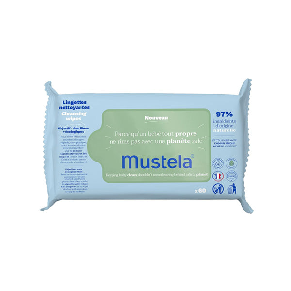 Mustela Gentle Baby Cleansing Wipes Avocado Perseose Aloe Vera Allantoin 60 Count Pack Health Boutique