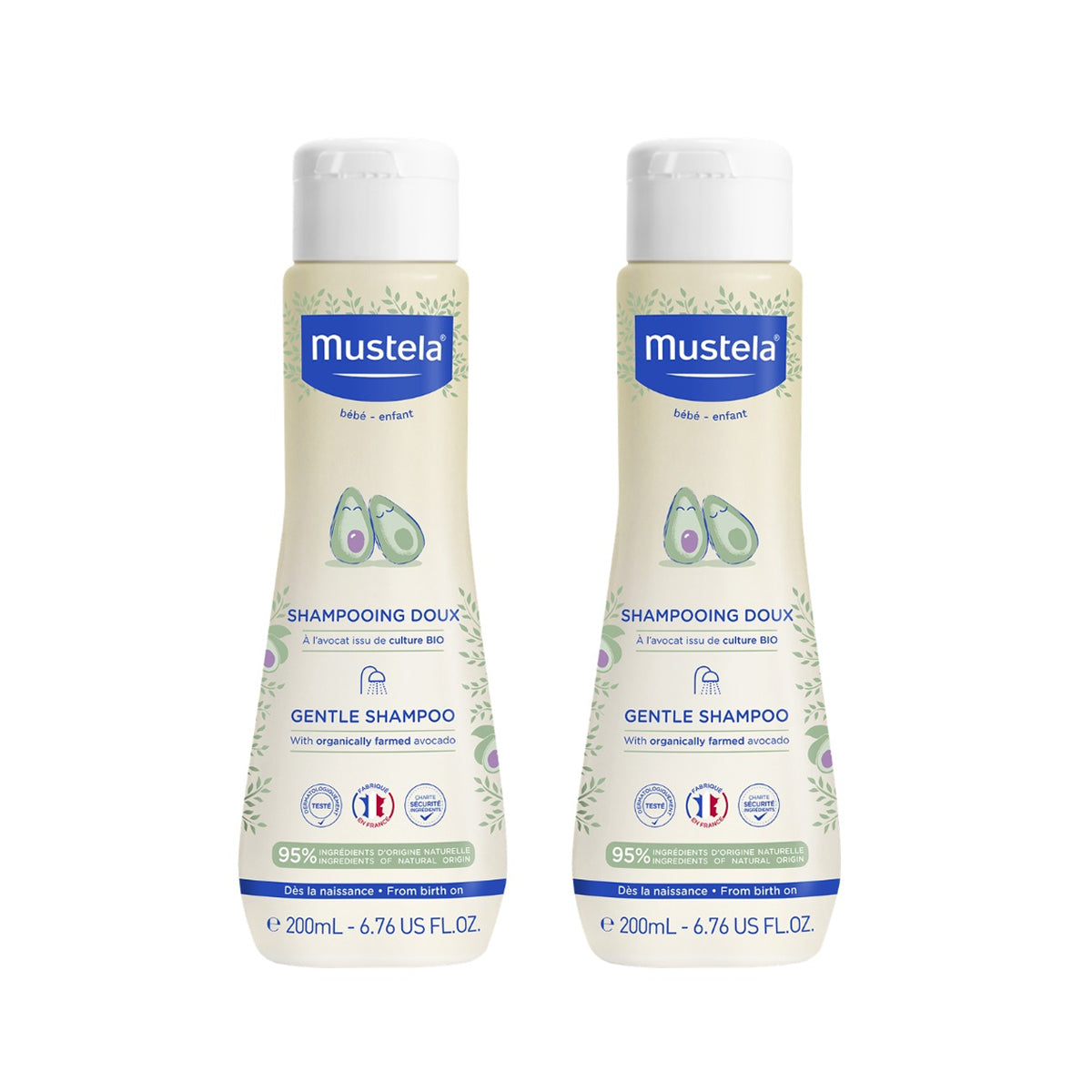 Mustela Gentle Baby Shampoo Avocado Perseose Chamomile Extract Tear Free Formula 200ml Pack Of 2 Health Boutique