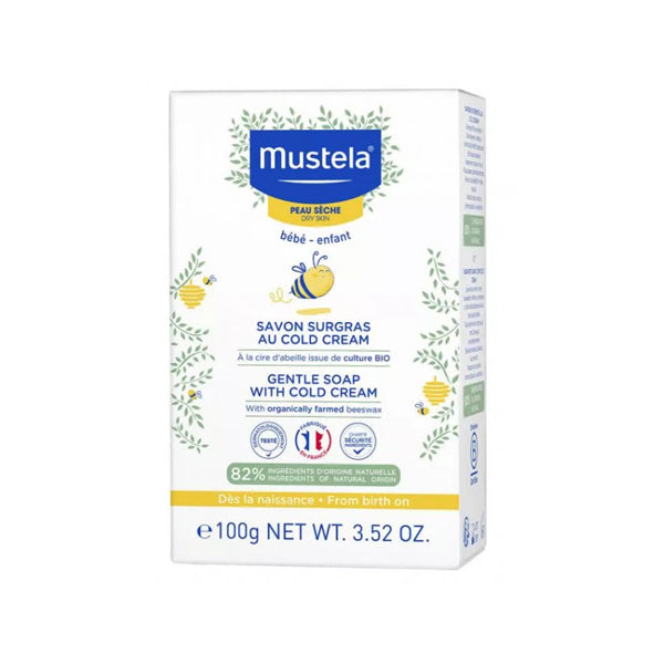 Mustela Gentle Soap With Cold Cream Beeswax Avocado Perseose Ceramides Dry Skin 100g Bar Health Boutique