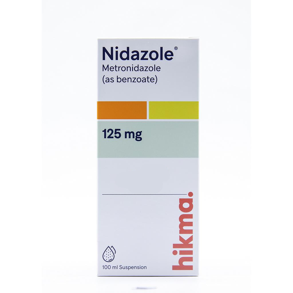 Nidazole 125 mg per 5 ml metronidazole antibiotic suspension 100 ml bottle Health Boutique