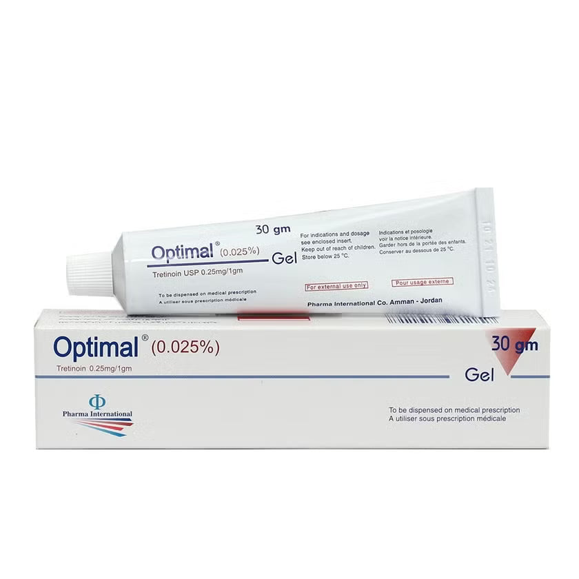 جل أوبتيمال® بتركيز 0.025% (30 غرام) - علاج حب الشباب وتجديد البشرة باستخدام تريتينوين جل أوبتيمال® بتركيز 0.025% (30 غرام) - علاج حب الشباب وتجديد البشرة باستخدام تريتينوين