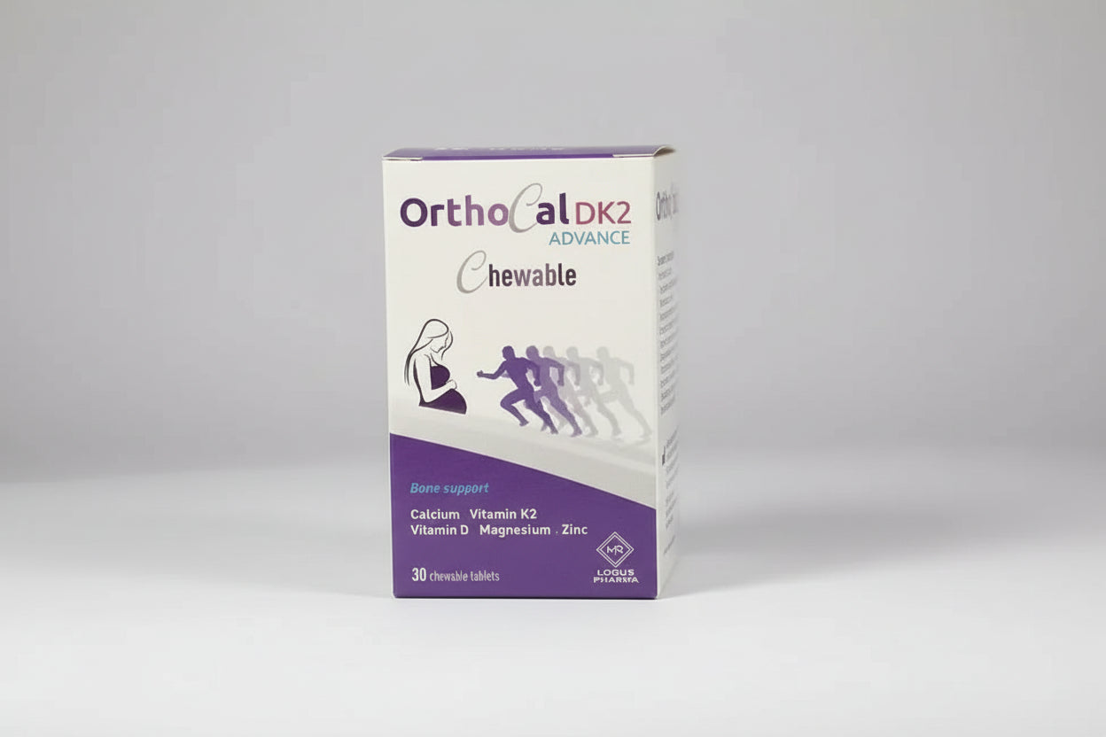 Orthocal DK2 Advance chewable tablets 30 calcium vitamin D3 K2 magnesium zinc bone health supplement Health Boutique