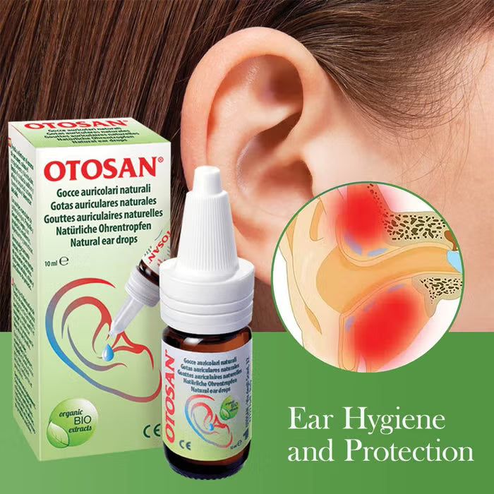 Otosan ear drops 10ml almond oil propolis essential oils earwax removal natural ear care soothing ear drops Health Boutique
