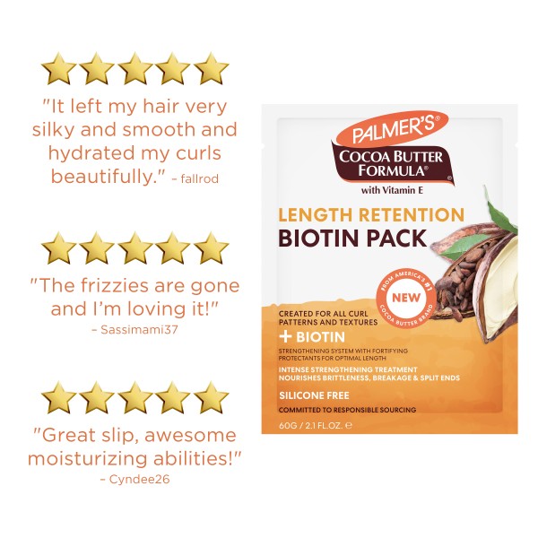 Palmer's Cocoa Butter Formula Length Retention Biotin Pack 60g deep conditioning hair treatment for dry damaged hair Health Boutique