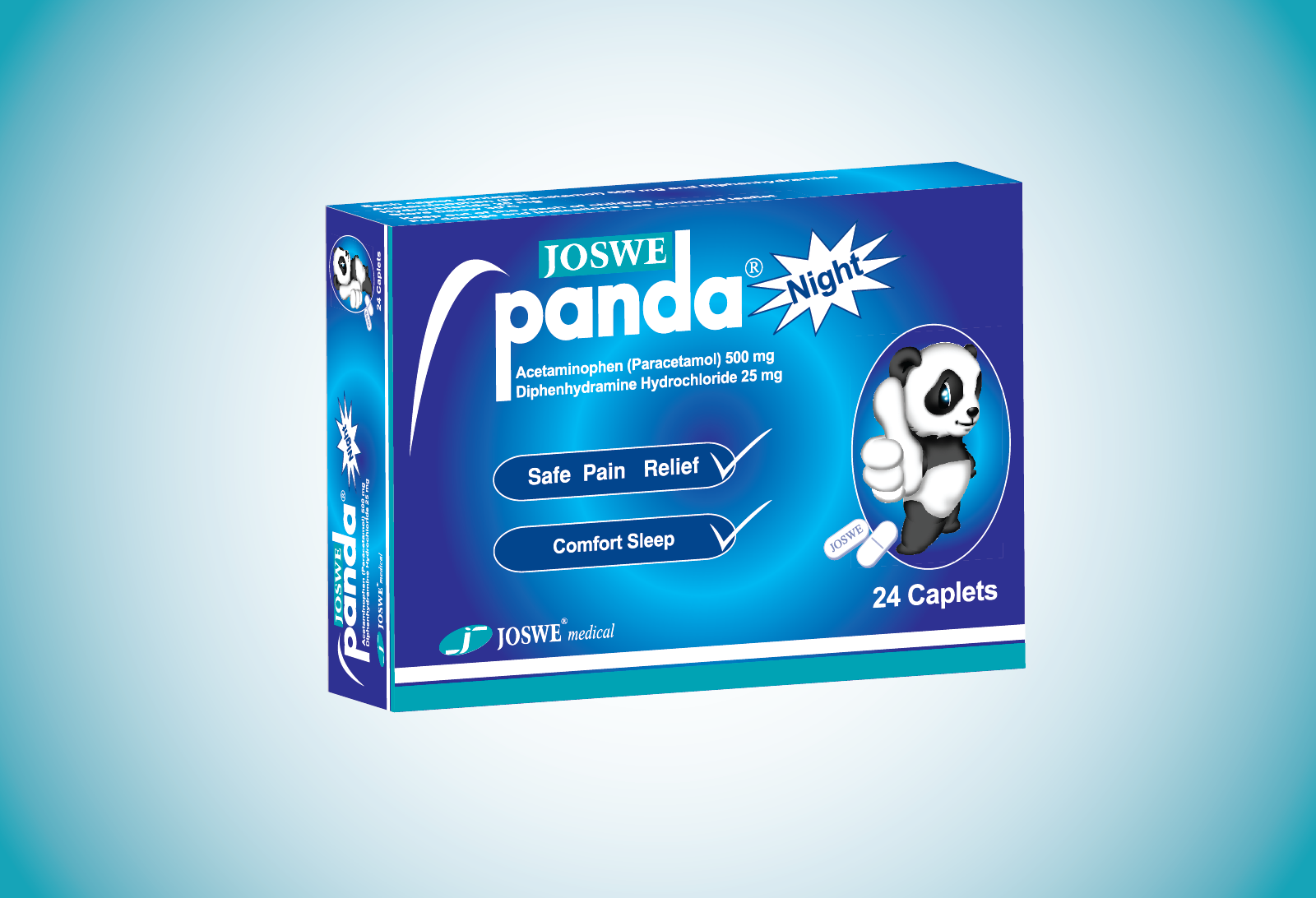 Panda Night 24 tablets night cold and flu relief medication