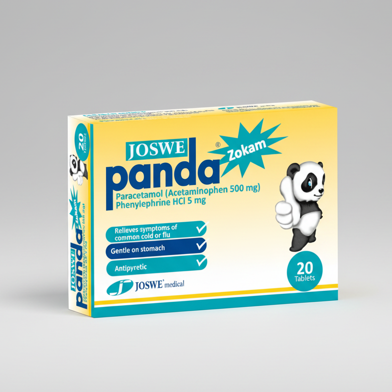 Panda Zokam 20 tablets paracetamol phenylephrine cold sinus relief medication