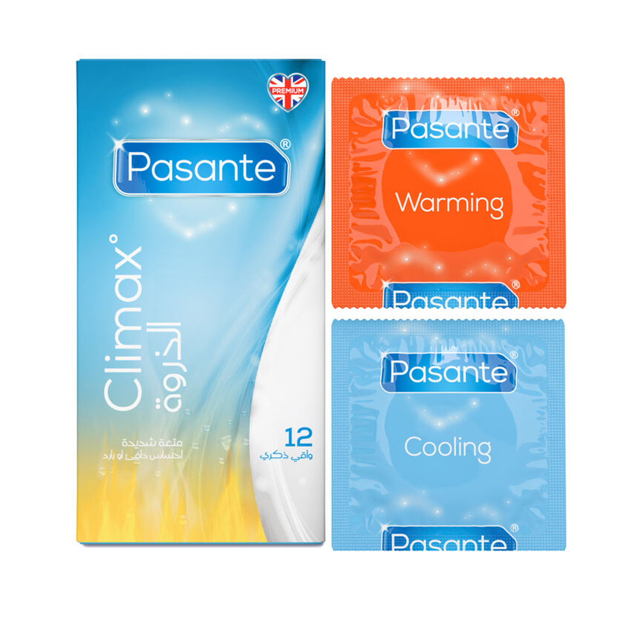 Pasante Climax Delay Condoms - 12 Pack Lubricated Latex Condoms with Benzocaine