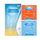 Pasante Climax Delay Condoms - 12 Pack Lubricated Latex Condoms with Benzocaine
