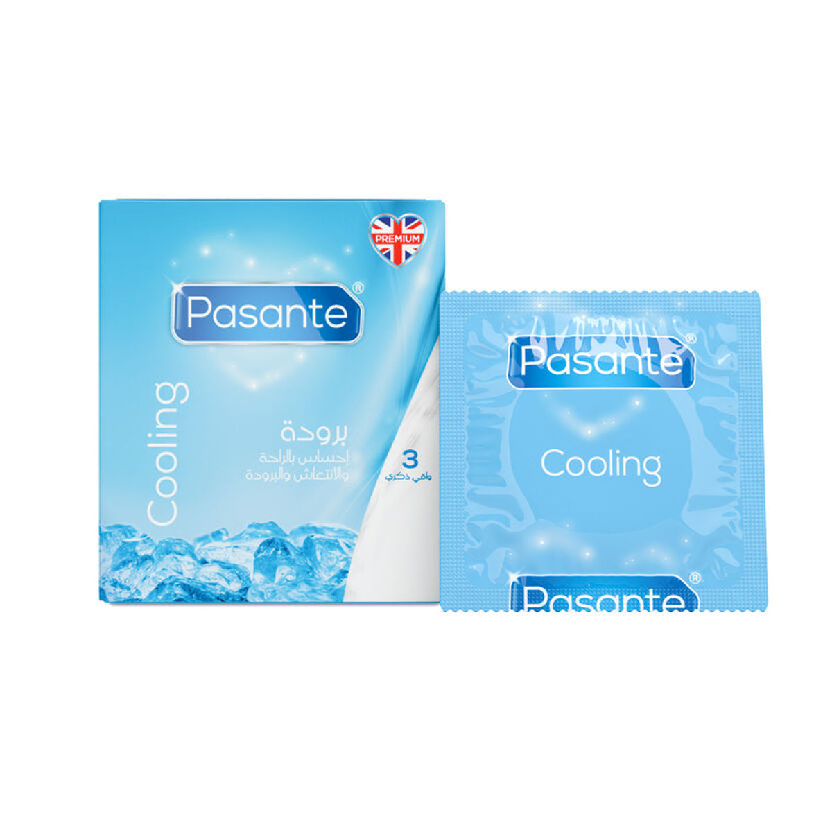 Pasante Cooling Effect Lubricated Latex Condoms - 3 Pack