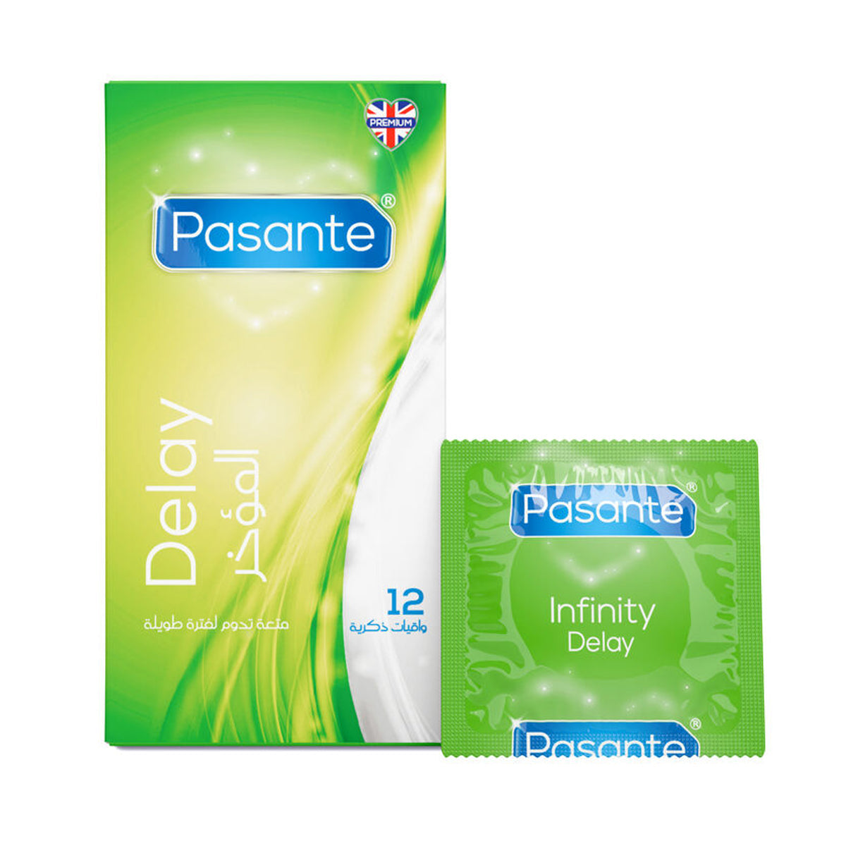 Pasante Delay Infinity Condoms - Long Lasting Performance - 12 Pack