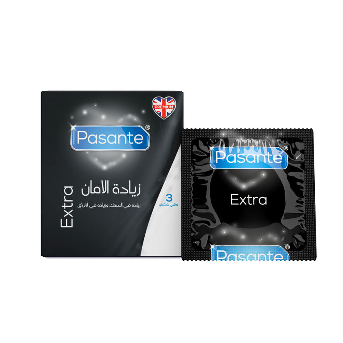 Pasante Extra Lubricated Latex Condoms - 3 Pack