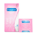 Pasante Feel Ultra-Thin Lubricated Latex Condoms - 12 Pack