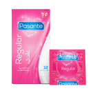 Pasante Regular Condoms - Lubricated Latex Prophylactics, 12 Pack