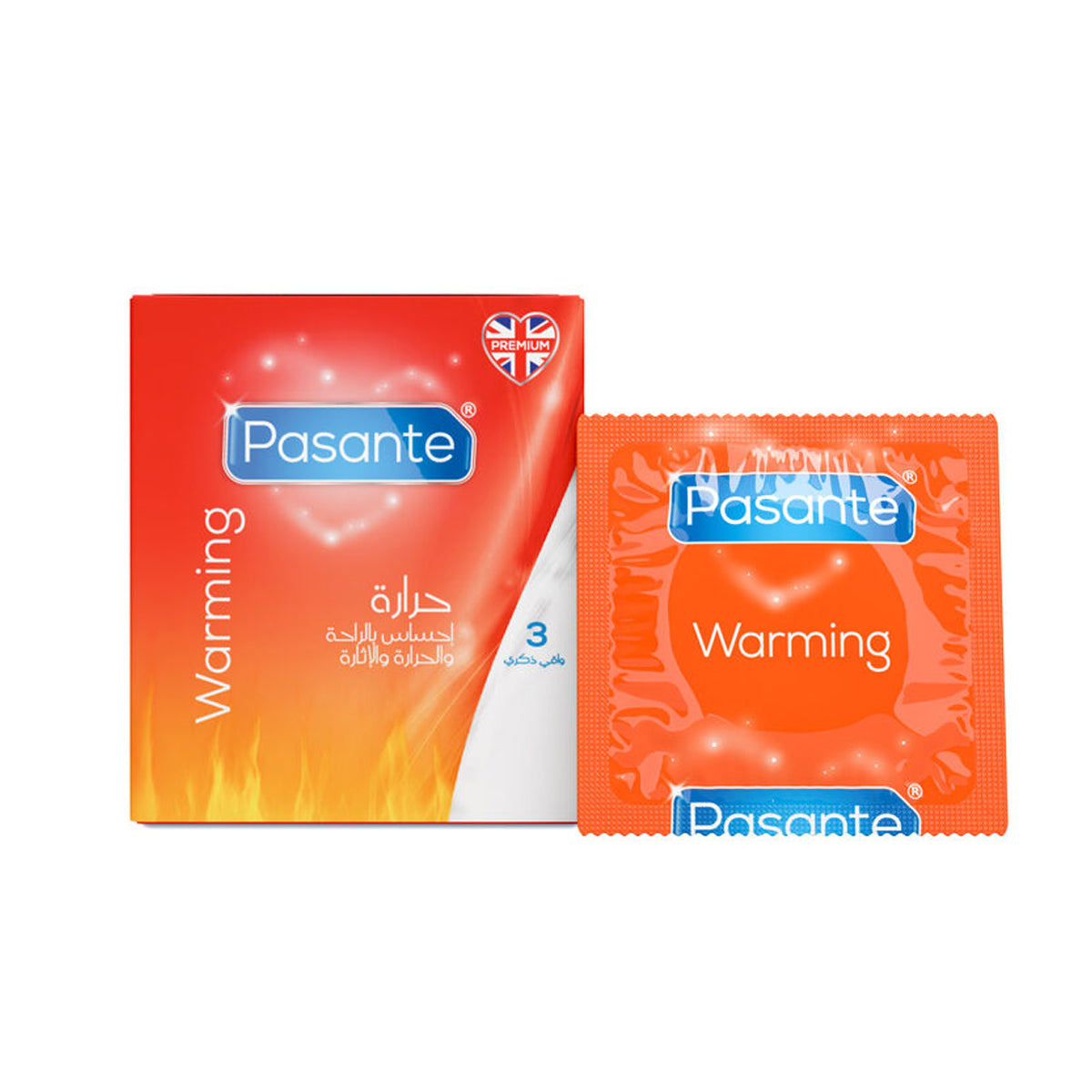 Pasante Warming Lubricated Latex Condoms - 3 Pack