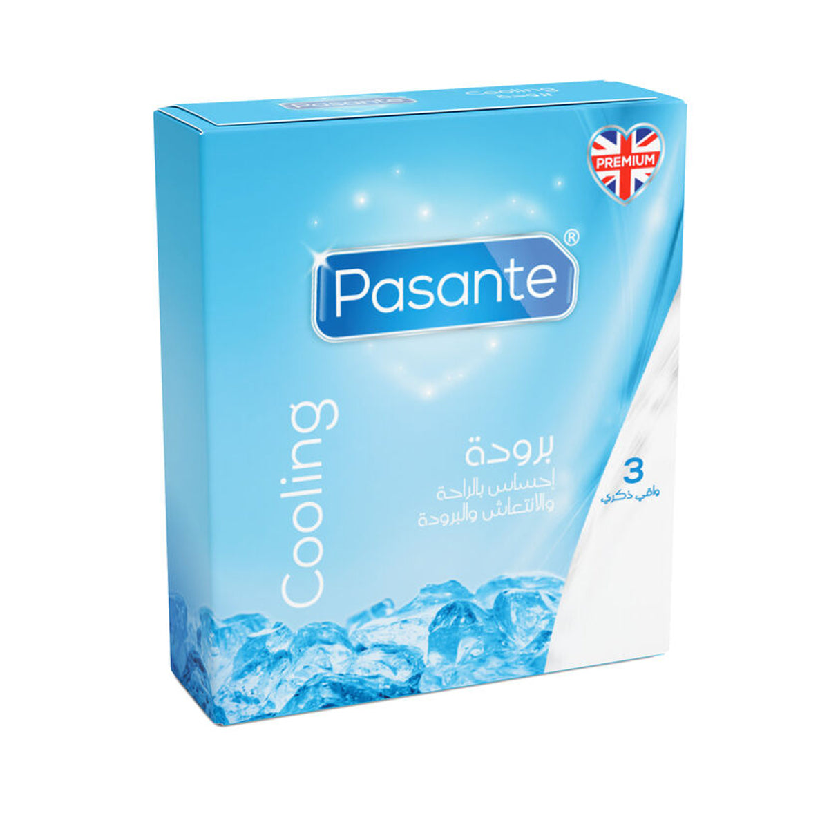 Pasante Cooling Effect Lubricated Latex Condoms - 3 Pack