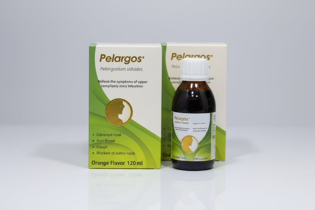 Pelargos syrup 120ml pelargonium sidoides herbal cough syrup cold bronchitis respiratory relief immune support Health Boutique