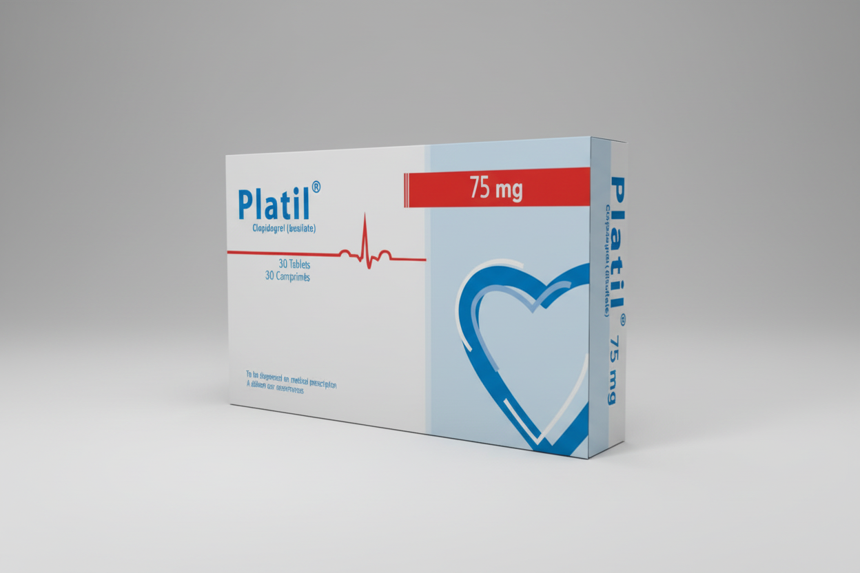 Platil® 75 ملجم أقراص 30 – كلوبيدوجريل مضاد للصفيحات للوقاية من النوبات القلبية والسكتات الدماغية Platil® 75 ملجم أقراص 30 – كلوبيدوجريل مضاد للصفيحات للوقاية من النوبات القلبية والسكتات الدماغية