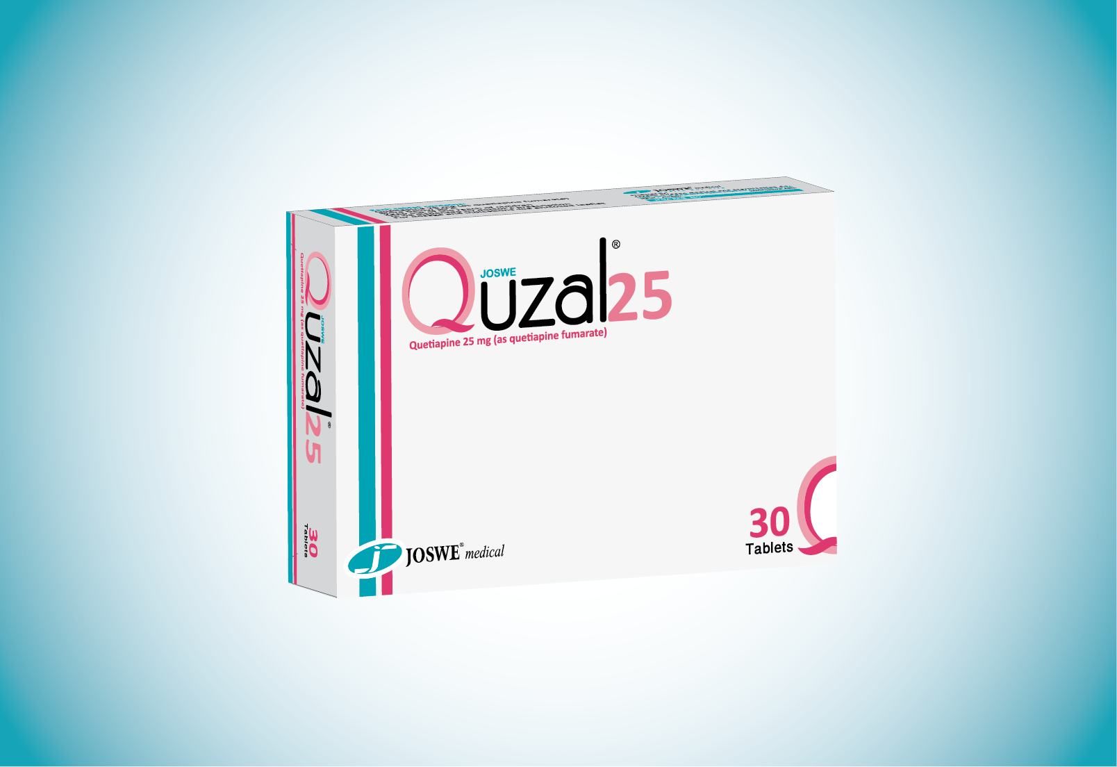 Quzal 25 mg tablets 60 quetiapine atypical antipsychotic schizophrenia bipolar disorder treatment