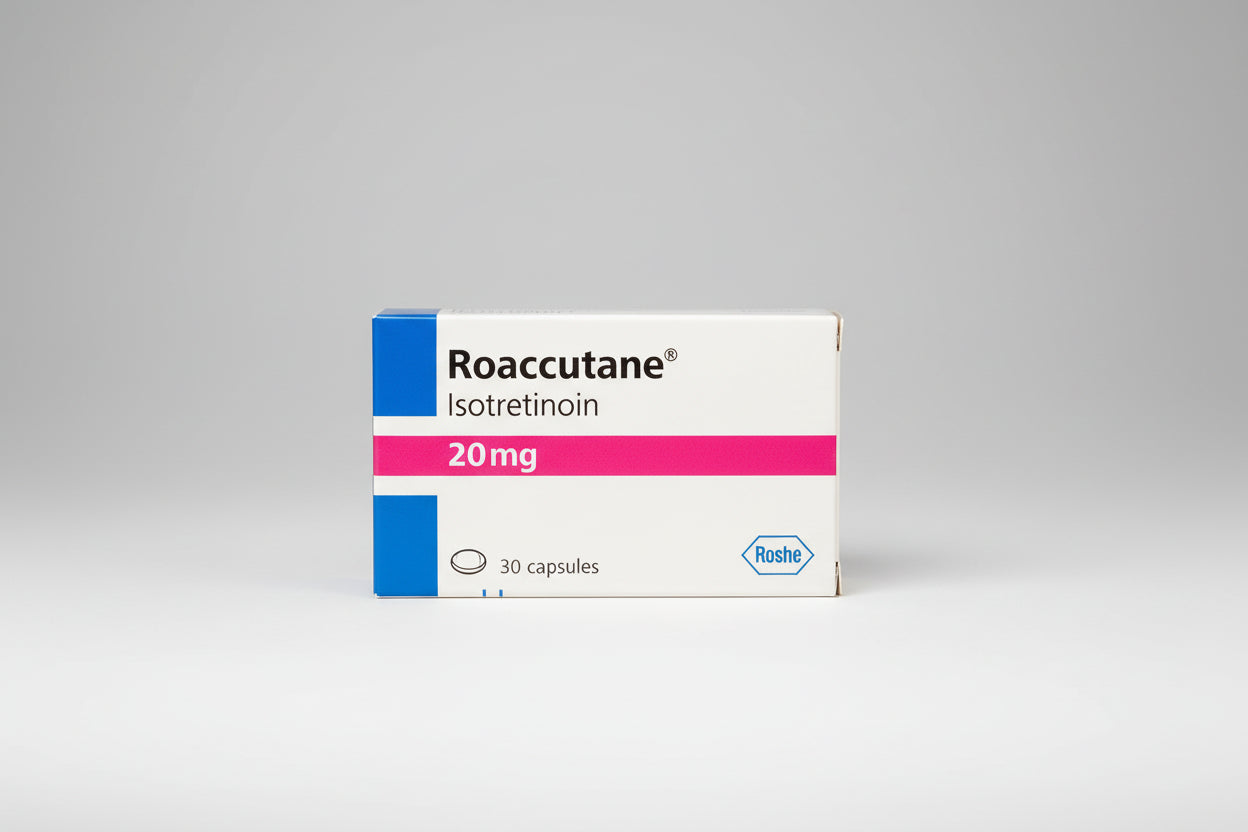 Roaccutane 20 mg isotretinoin prescription capsules 30