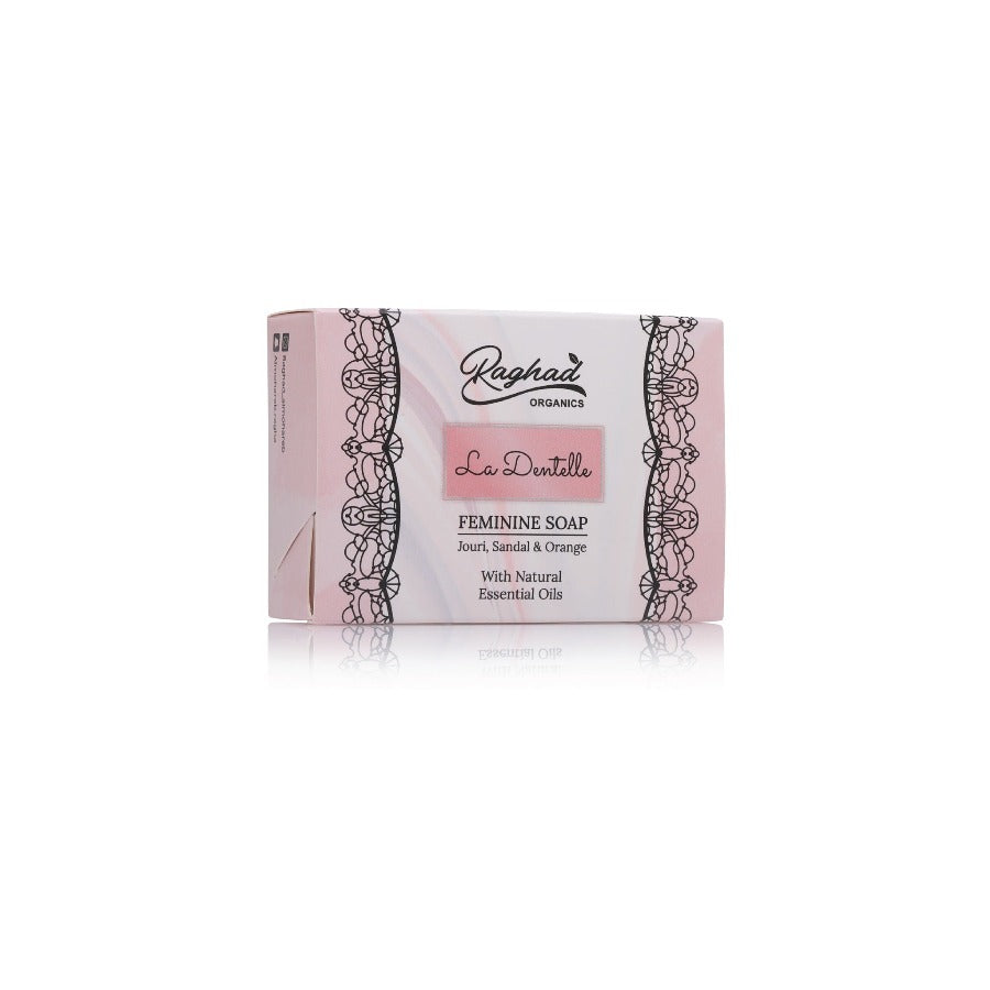 Raghad Organics La Dentelle Feminine Areas Soap 100g moisturizing intimate cleansing bar with Dead Sea Salt Health Boutique