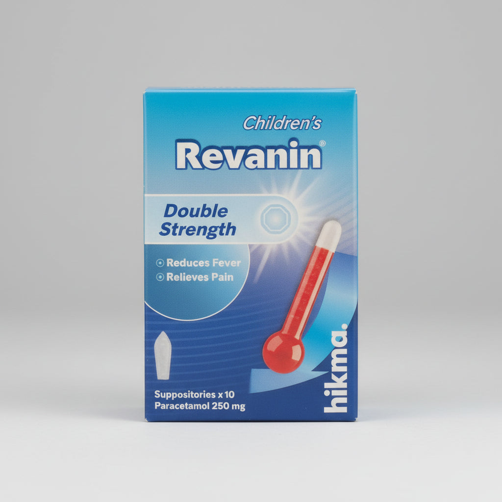 Revanin infant 250mg suppositories paracetamol fever and pain relief 10 suppositories 