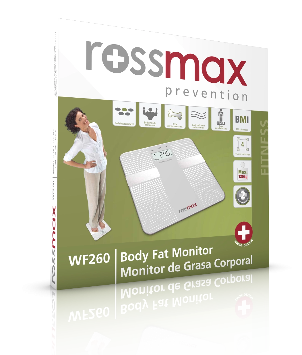 Rossmax WF260 Body Fat Monitor with Scale – body composition monitor for weight, BMI, BMR &amp; body fat