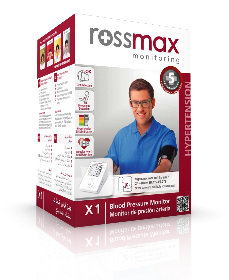 Rossmax X1 Blood Pressure Monitor Jordan – automatic upper-arm BP device with Real Fuzzy Technology